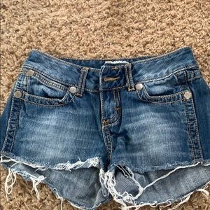 Denim cut off shorts
